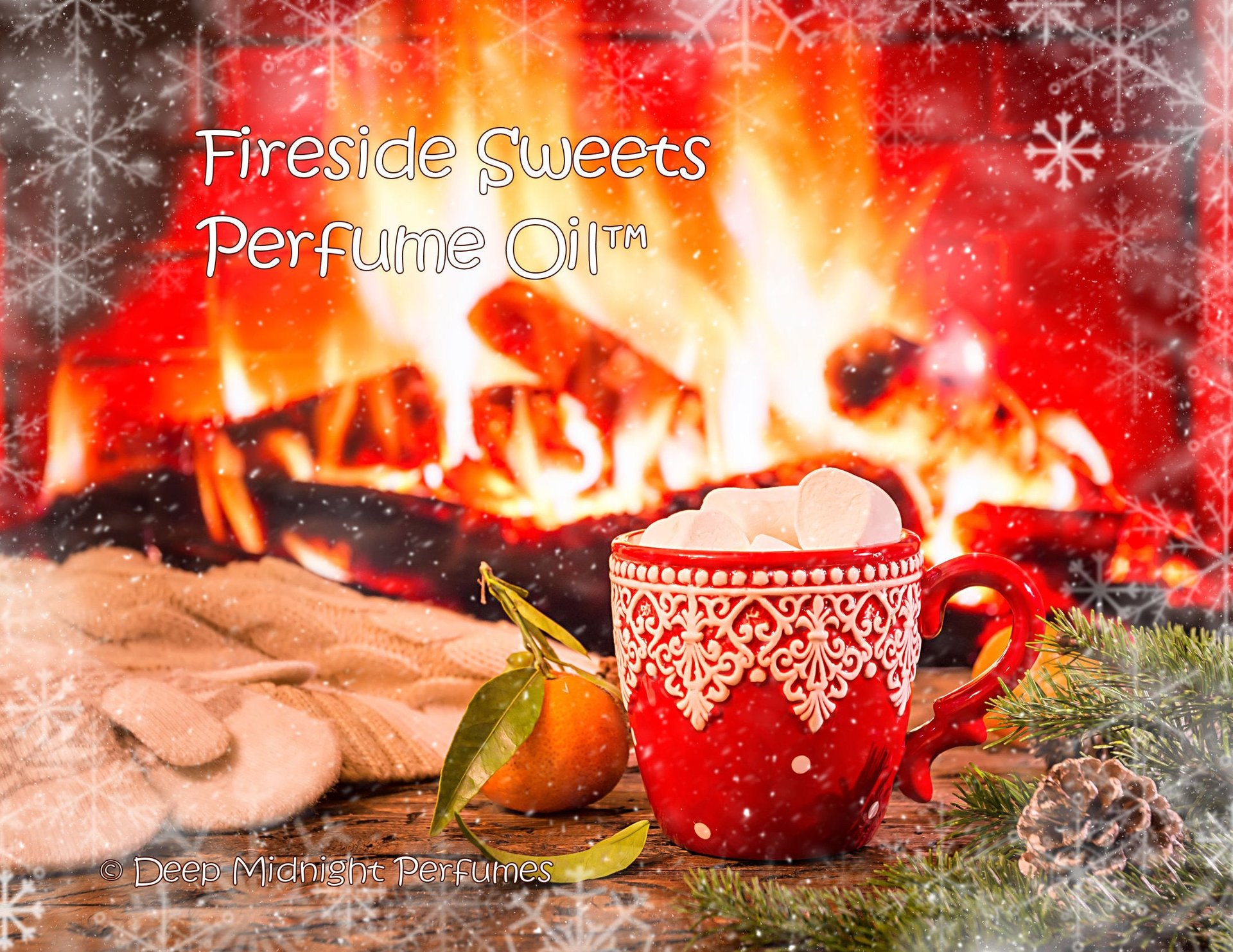 FIRESIDE SWEETS Perfume Oil Oakwood Fire Milk Chocolate Grand Marnier Milk Marshmallow Cream Winter Perfume Christmas Perfume